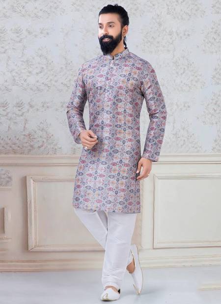 Gray Colour Fancy Festive Wear Designer Latest Kurta Pajama Mens Collection Ks 1109